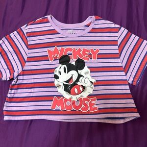 Mickey Mouse Striped Crop Top